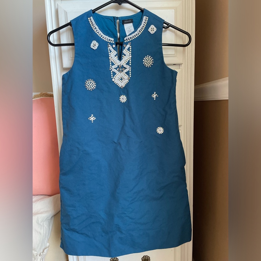 Crewcuts Teal Embellished Dress
